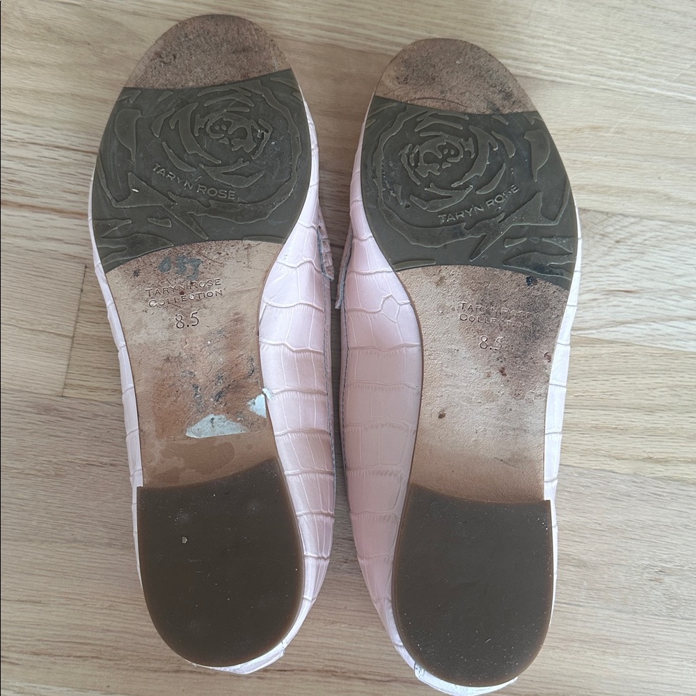 Taryn Rose Women’s Collection Diana Croc Leather Loafer Light Pink Size 8.5 - Picture 7 of 9